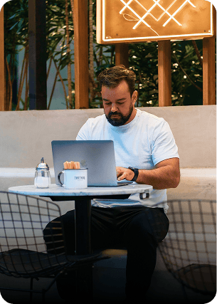 Person working on laptop